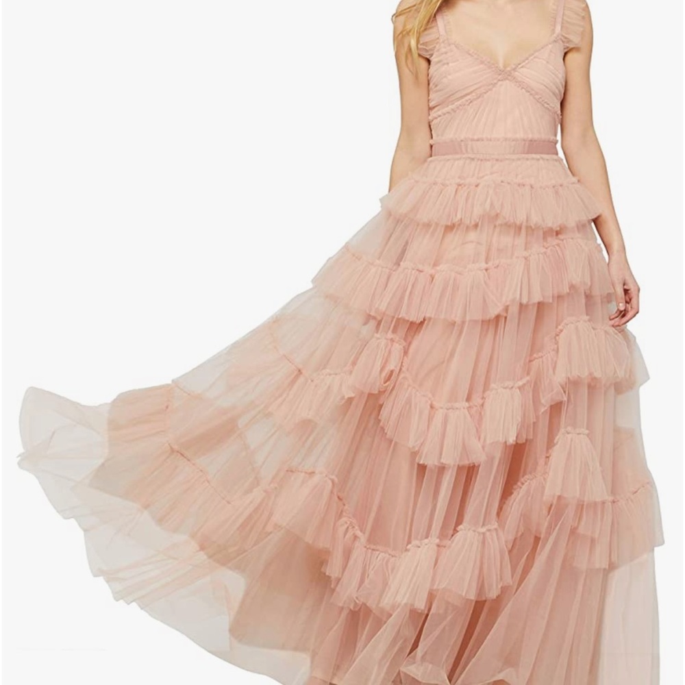 BCBGMaxAzria long ruffle dress.